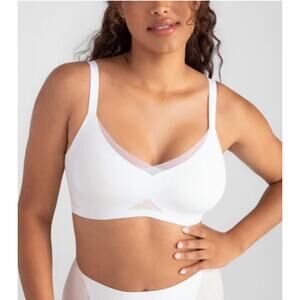Honeylove white mesh crossover bra